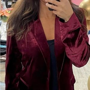 Velvet Blazer - Wine/Maroon size small